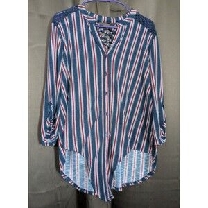 Almost Famous Women's Blouse Size XL Lace V-neck